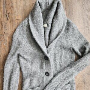 J. Crew grandpa cowl neck gray alpaca wool women's sweater size XS